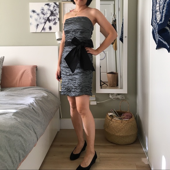 BCBG Silvery Cocktail Dress - Picture 2 of 8